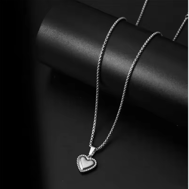 Silver Heart Locket Necklace
