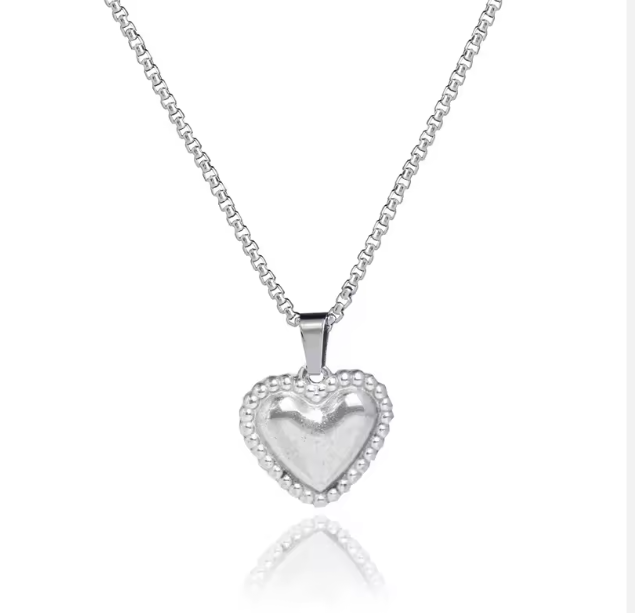 Silver Heart Locket Necklace