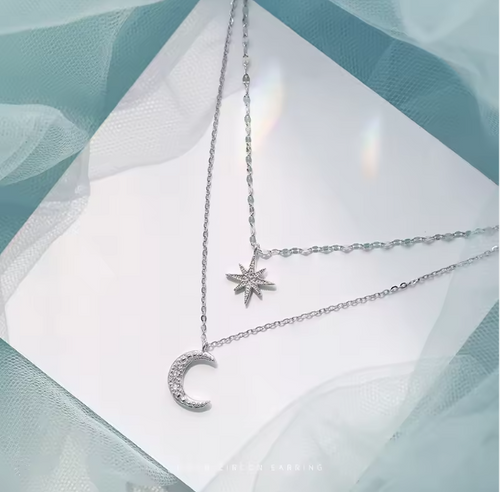 Layered Moon & Star Necklace