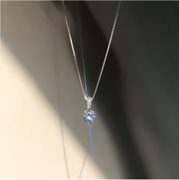 Solitaire Crystal Pendant Necklace