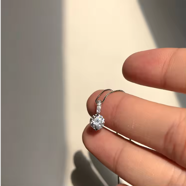 Solitaire Crystal Pendant Necklace