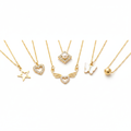 Gold Charm Necklace Set of 7 - AI Generated
